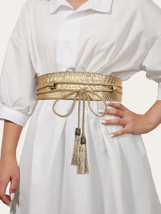 Ceinture large dorée CeinturesCuir