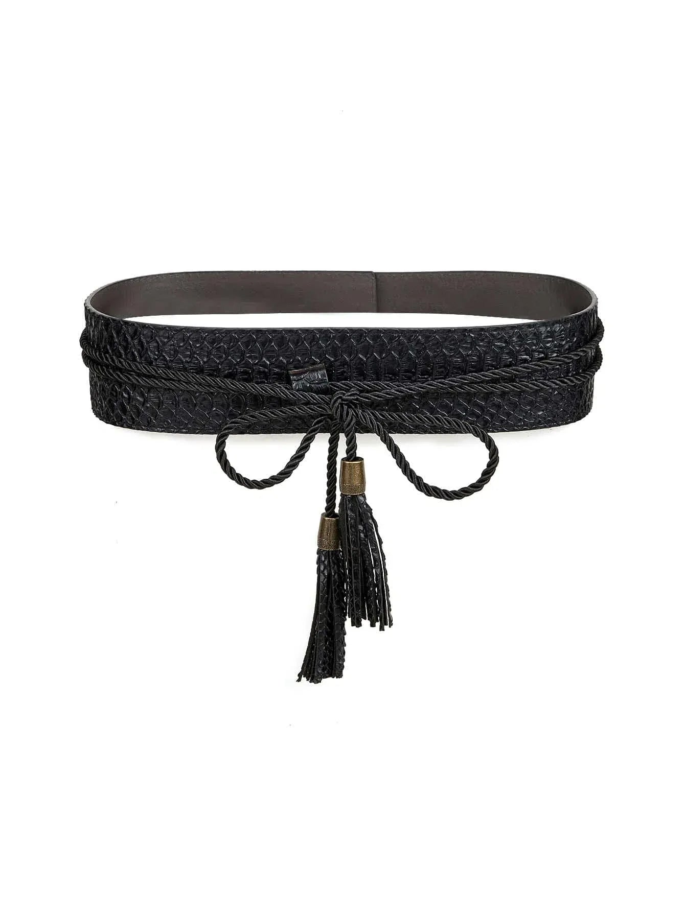 Black / 70cm to 85cm Ceinture large dorée CeinturesCuir
