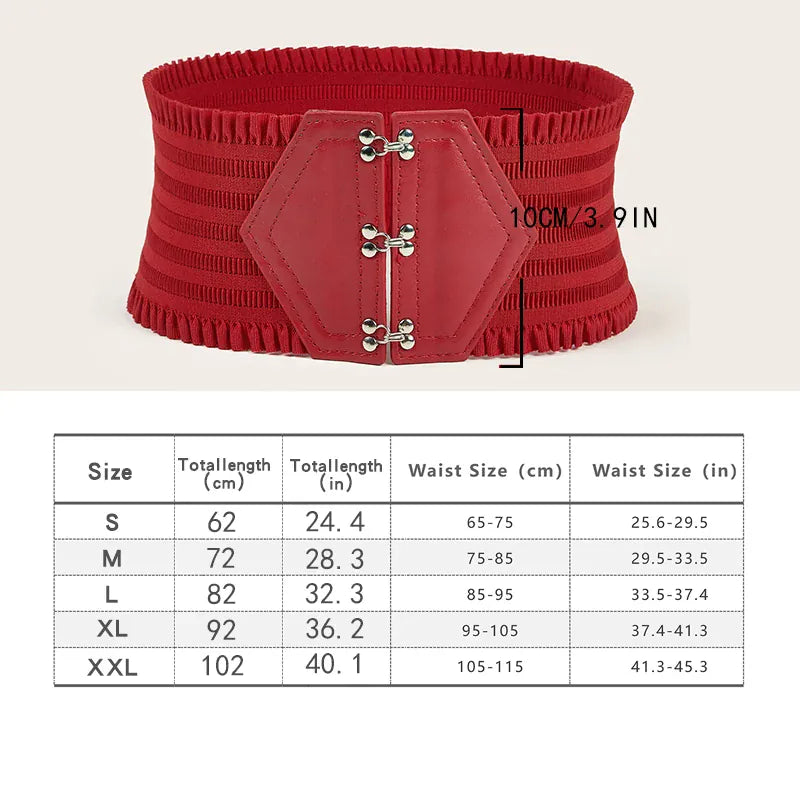Red / S Ceinture large élastique CeinturesCuir