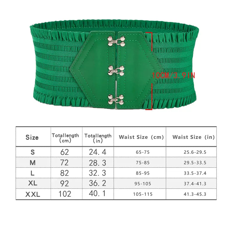 green / M Ceinture large élastique CeinturesCuir