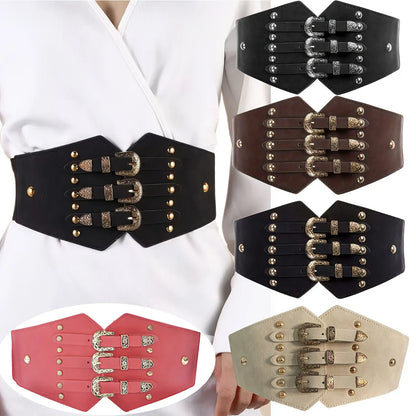 Ceinture large marron femme CeinturesCuir