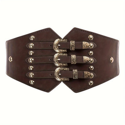 C / Free Ceinture large marron femme CeinturesCuir