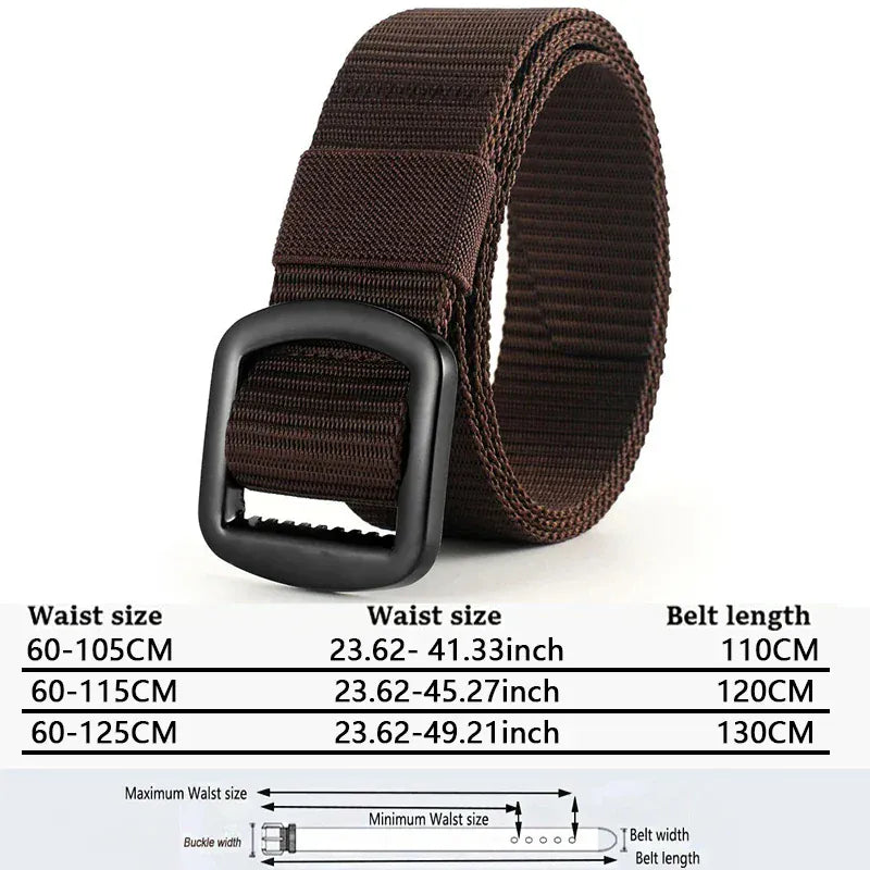 Café / 130cm Ceinture Nylon Souple Decontracté Haute Qualité Jeans Militaires Ma boutique