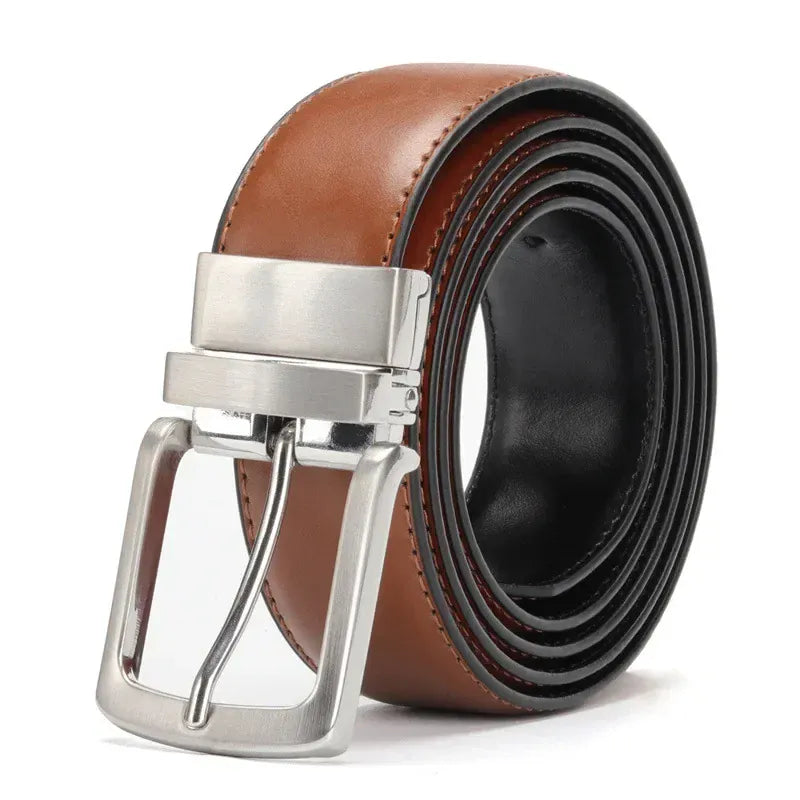 Ceinture Réglable Homme : L'Alliance Parfaite entre Style et Praticité Marron-Noir / 125cm