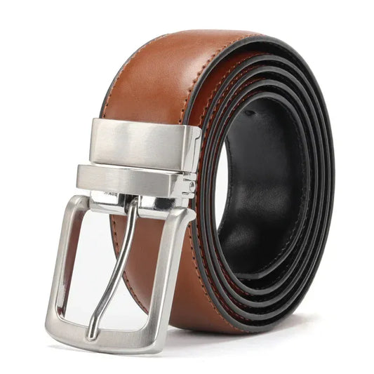 Ceinture Réglable Homme : L'Alliance Parfaite entre Style et Praticité Marron-Noir / 125cm