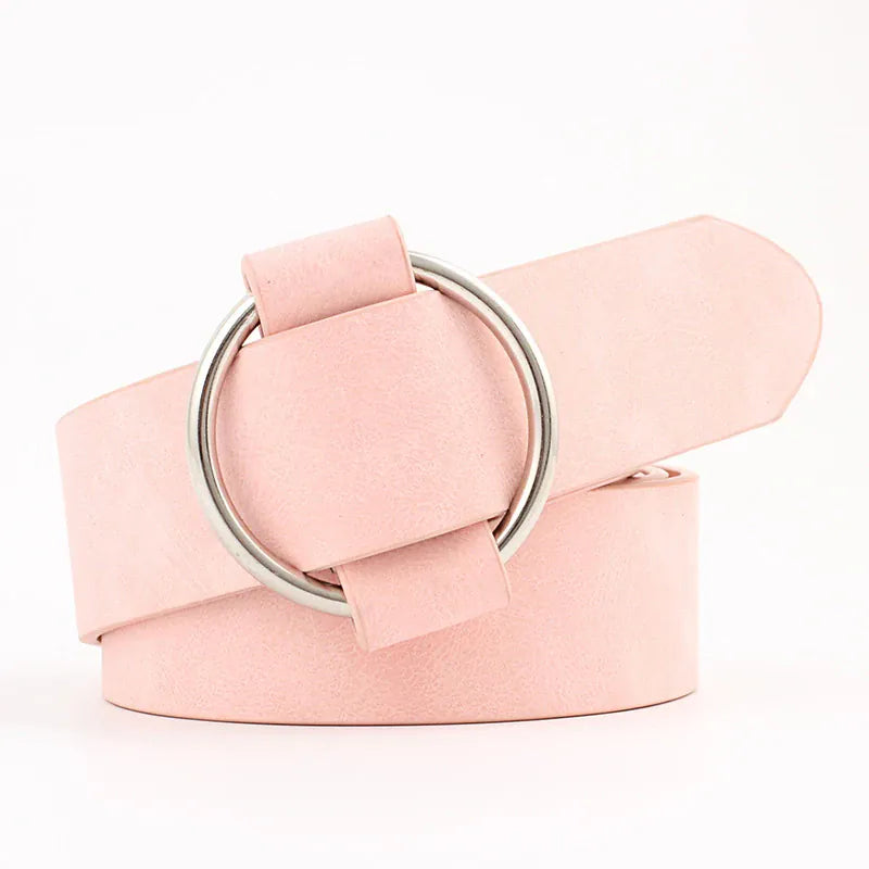 F Pink / 105CM Ceinture rose poudré CeinturesCuir