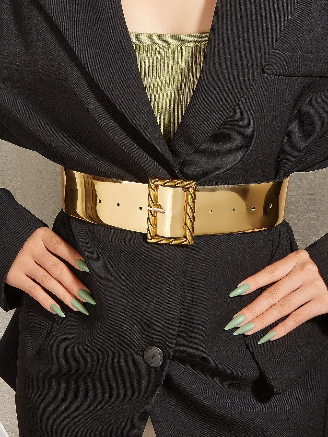 03 / China Mainland / 100CM Ceinture tressée dorée CeinturesCuir