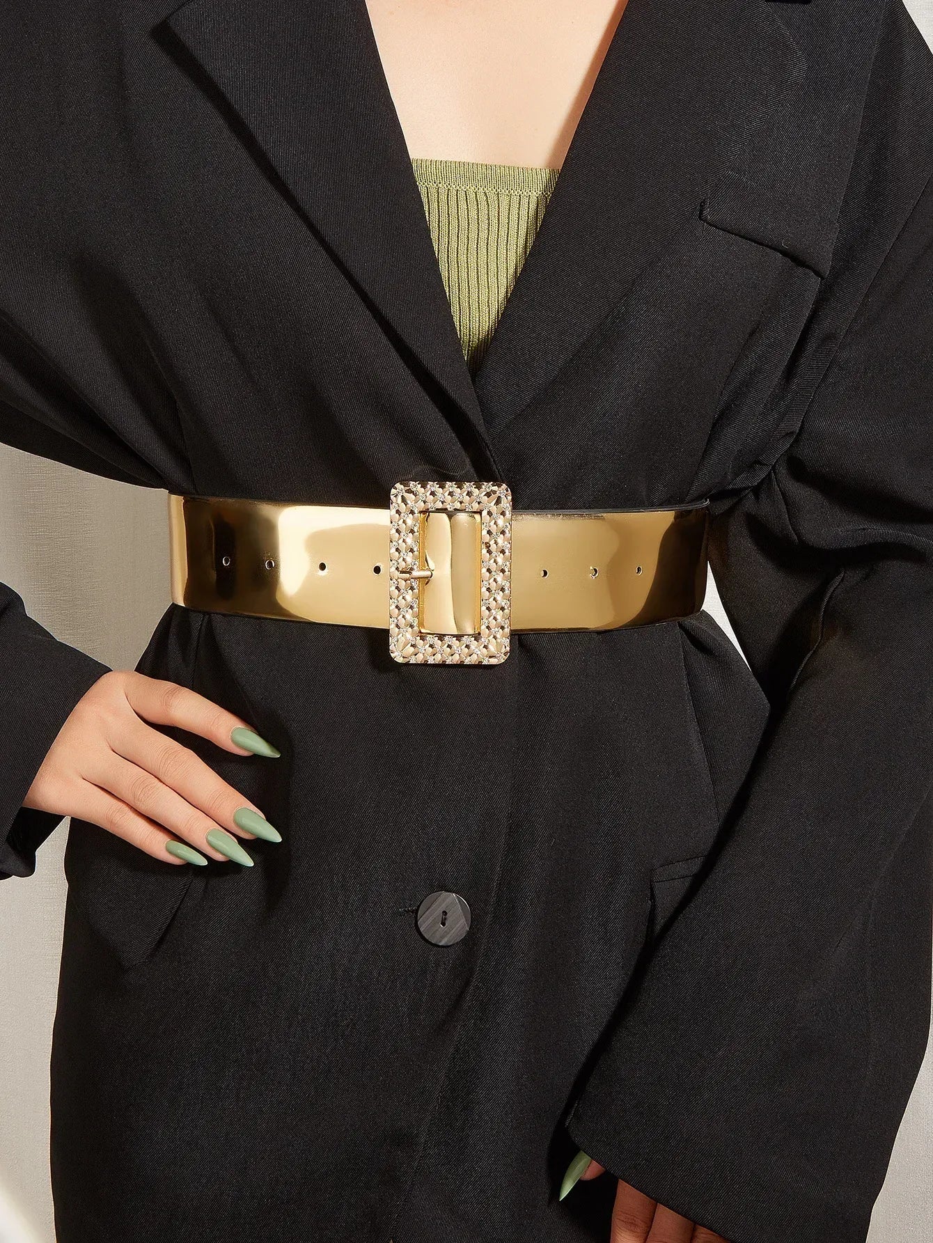 02 / China Mainland / 100CM Ceinture tressée dorée CeinturesCuir