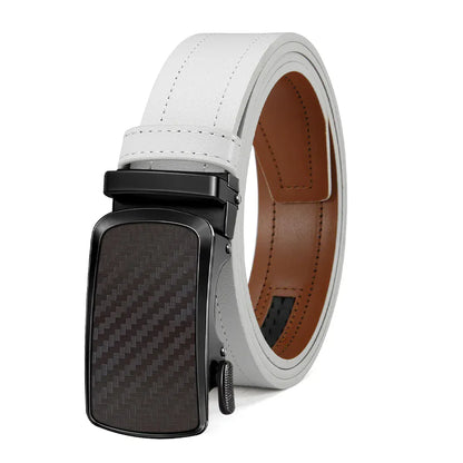 Blanc / 135cm Ceinture Végane Homme Boucle Automatique Ma boutique