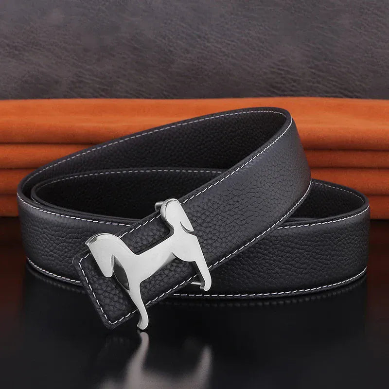 Noir - Boucle Argentée / 110cm Ceintures Luxe Homme Cuir Ma boutique
