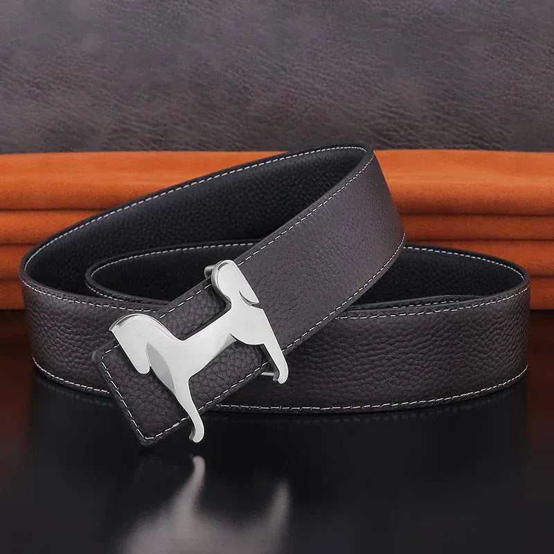 Marron - Boucle Argentée / 105cm Ceintures Luxe Homme Cuir Ma boutique
