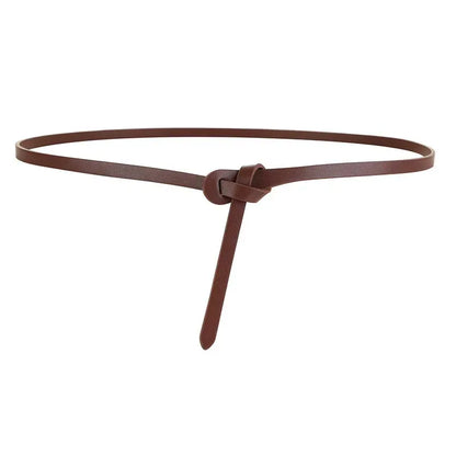 coffee 2 / 120cm Cowhide Belt Ladies Soft Genuine Leather Knotted Strap Dress Accessories Gothic Retro Luxury Designer Girdle Corset for Women CeinturesCuir