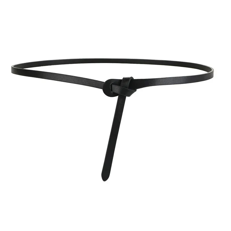 black 2 / 120cm Cowhide Belt Ladies Soft Genuine Leather Knotted Strap Dress Accessories Gothic Retro Luxury Designer Girdle Corset for Women CeinturesCuir