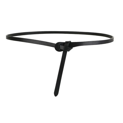 black 2 / 120cm Cowhide Belt Ladies Soft Genuine Leather Knotted Strap Dress Accessories Gothic Retro Luxury Designer Girdle Corset for Women CeinturesCuir