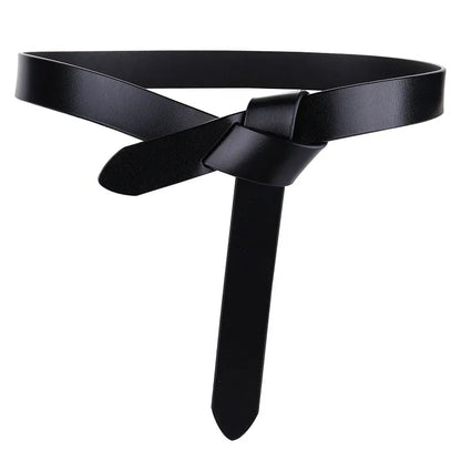 black / 120cm Cowhide Belt Ladies Soft Genuine Leather Knotted Strap Dress Accessories Gothic Retro Luxury Designer Girdle Corset for Women CeinturesCuir