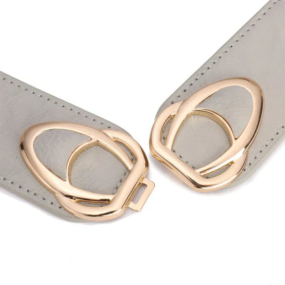 Fashion Thick PU Leather Elastic Wide Belts for Women Stretch Waist Dress Plus Size CeinturesCuir