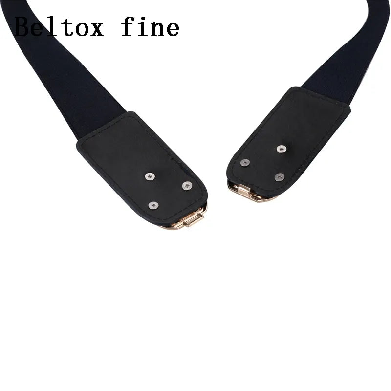 Fashion Thick PU Leather Elastic Wide Belts for Women Stretch Waist Dress Plus Size CeinturesCuir