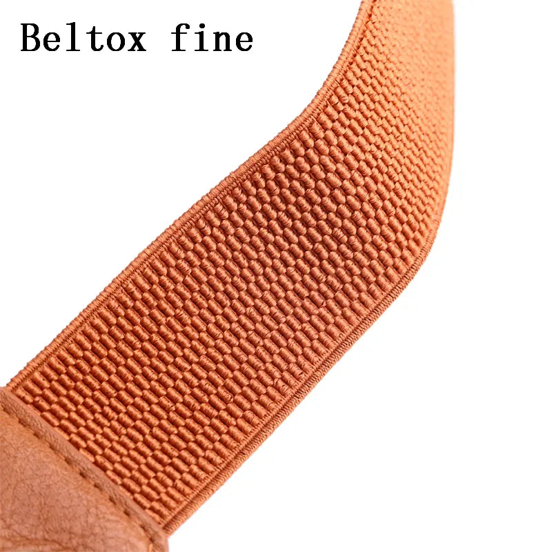Fashion Thick PU Leather Elastic Wide Belts for Women Stretch Waist Dress Plus Size CeinturesCuir