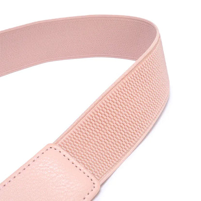 Fashion Thick PU Leather Elastic Wide Belts for Women Stretch Waist Dress Plus Size CeinturesCuir