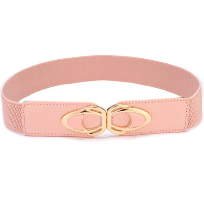 Fashion Thick PU Leather Elastic Wide Belts for Women Stretch Waist Dress Plus Size CeinturesCuir