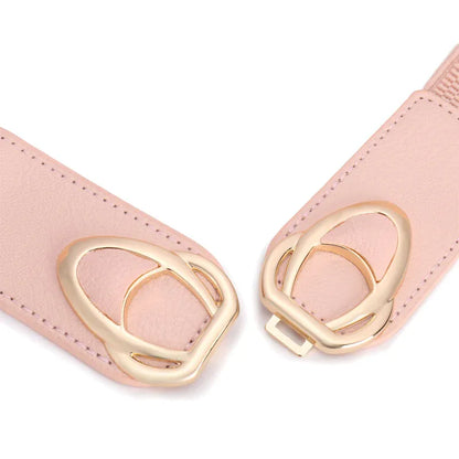 Fashion Thick PU Leather Elastic Wide Belts for Women Stretch Waist Dress Plus Size CeinturesCuir
