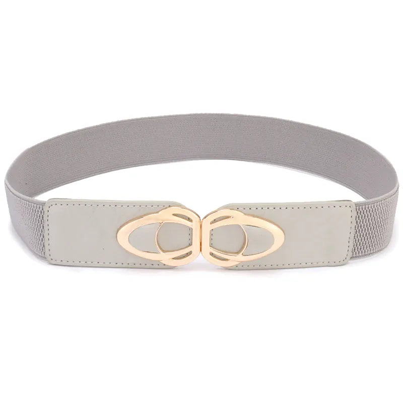 Fashion Thick PU Leather Elastic Wide Belts for Women Stretch Waist Dress Plus Size CeinturesCuir