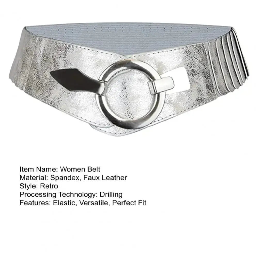 Fashion V-shaped Women Waist Belt Elastic Slimming Wide Belts PU Leather Versatile Waistband Dress Belt CeinturesCuir