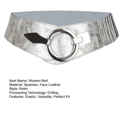 Fashion V-shaped Women Waist Belt Elastic Slimming Wide Belts PU Leather Versatile Waistband Dress Belt CeinturesCuir