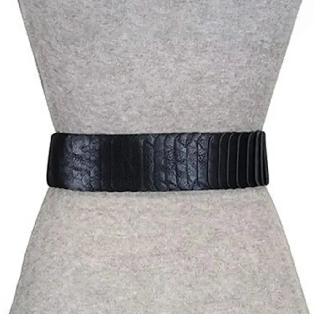 Fashion V-shaped Women Waist Belt Elastic Slimming Wide Belts PU Leather Versatile Waistband Dress Belt CeinturesCuir