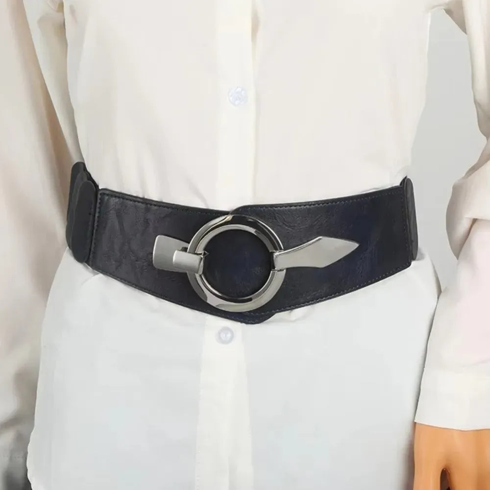 Fashion V-shaped Women Waist Belt Elastic Slimming Wide Belts PU Leather Versatile Waistband Dress Belt CeinturesCuir