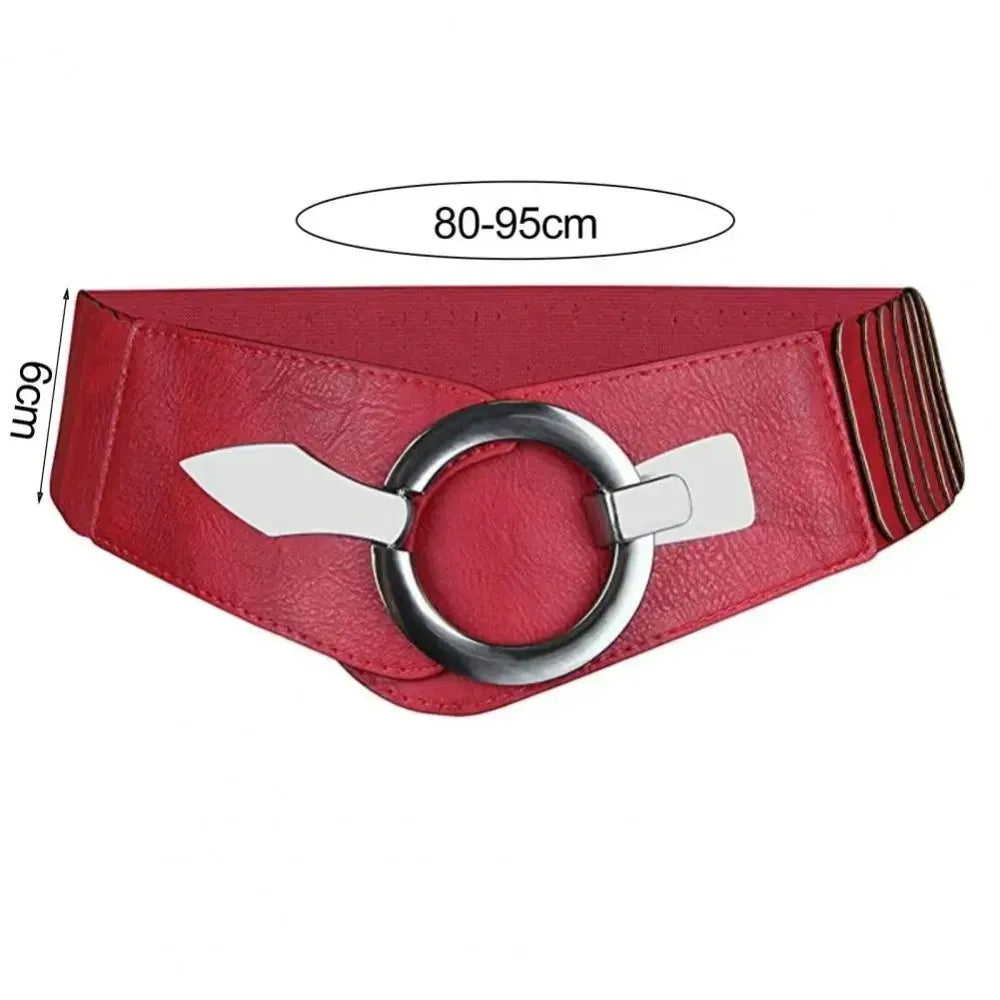 Fashion V-shaped Women Waist Belt Elastic Slimming Wide Belts PU Leather Versatile Waistband Dress Belt CeinturesCuir