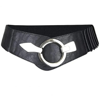 Fashion V-shaped Women Waist Belt Elastic Slimming Wide Belts PU Leather Versatile Waistband Dress Belt CeinturesCuir