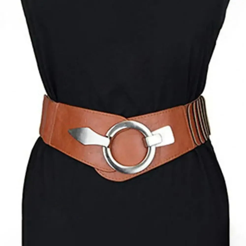 Fashion V-shaped Women Waist Belt Elastic Slimming Wide Belts PU Leather Versatile Waistband Dress Belt CeinturesCuir