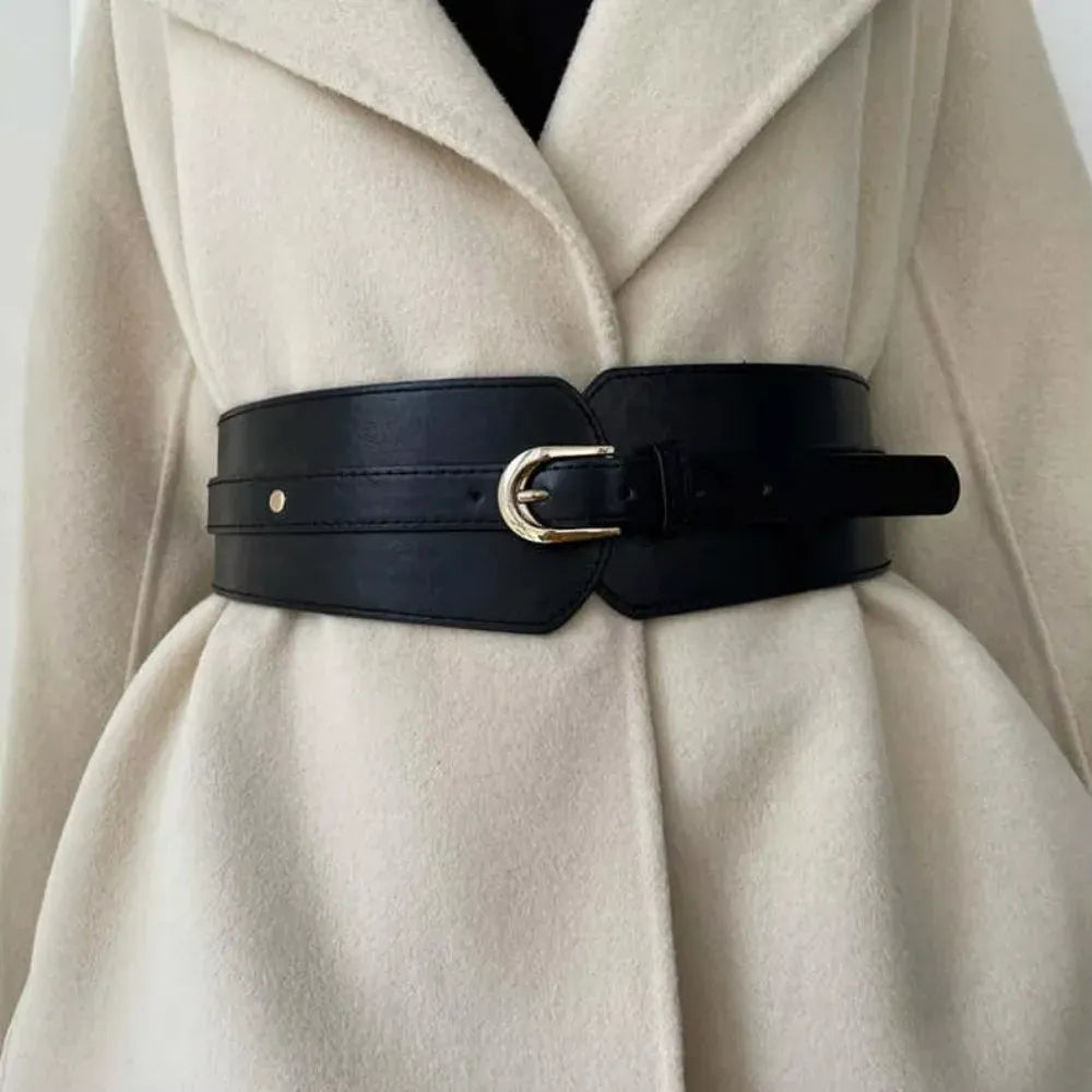 Black Grosse ceinture femme pour robe CeinturesCuir