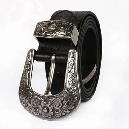 IEFB Men's Embossed Belt Leather Floral Carving Genuine Belts Men Women Jean's Decoration Luxury Designer Waistband 9W1163 CeinturesCuir