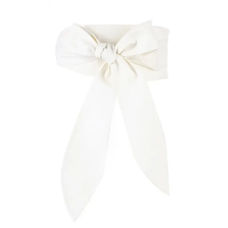 Ladies' fashionable wide waistband, elegant bow ribbon, knotted waistband, leather decorative waistband CeinturesCuir