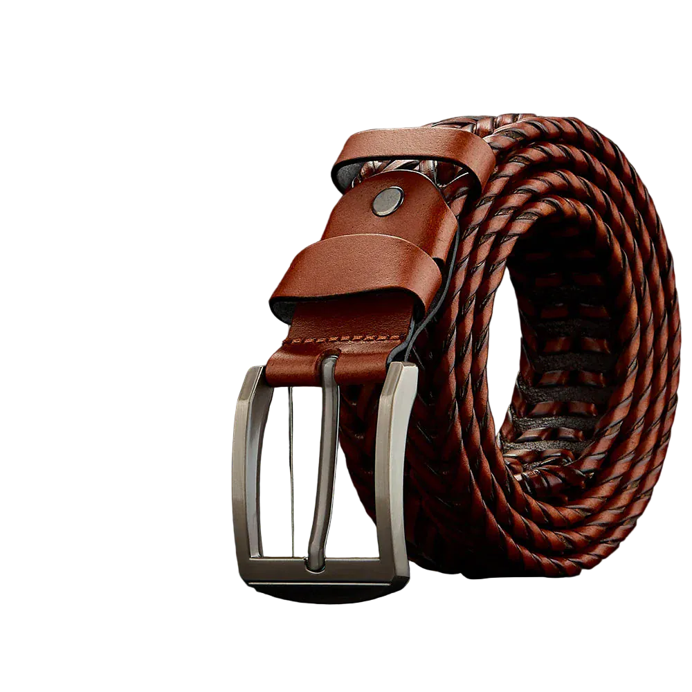 Une ceinture tressée élastique pour homme au confort incomparable Camel / 115cm
