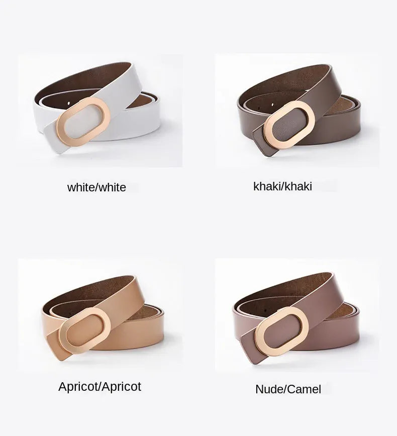 Women Belt Luxury Designer Needle Hole Adjustable Belt Buckle Fashion Leather Jeans Waistband Girl High Quality Female Belts New CeinturesCuir