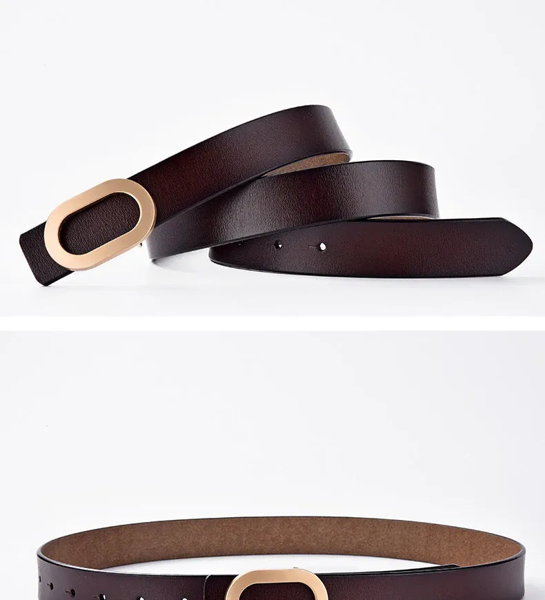Women Belt Luxury Designer Needle Hole Adjustable Belt Buckle Fashion Leather Jeans Waistband Girl High Quality Female Belts New CeinturesCuir