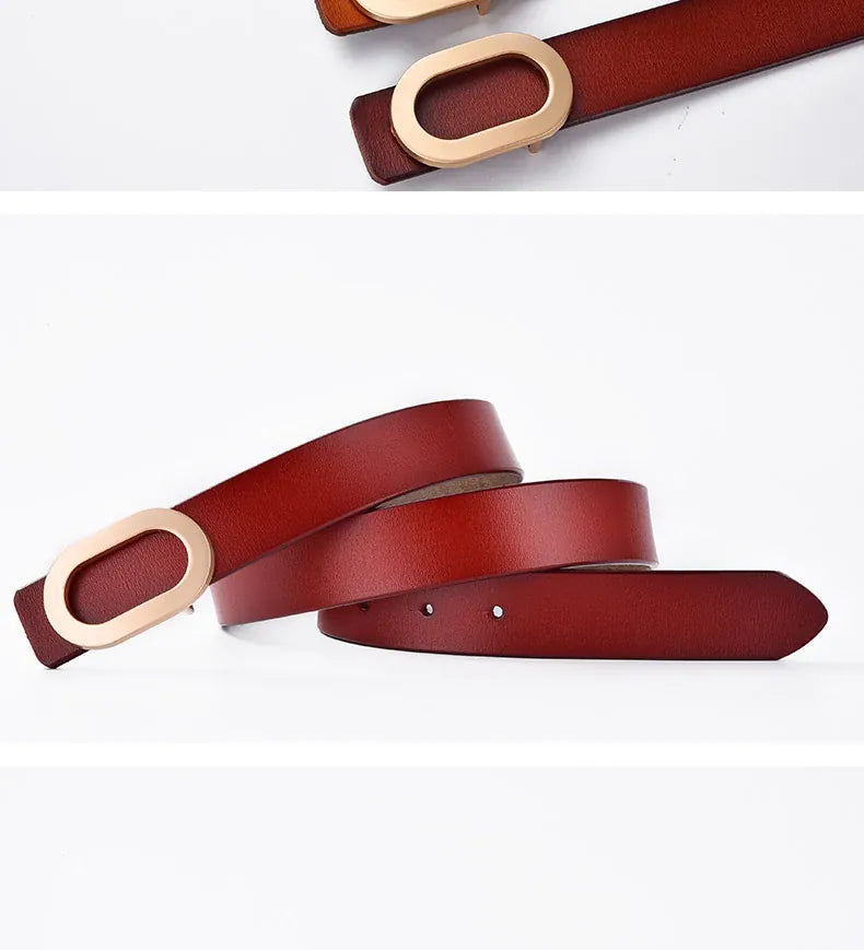 Women Belt Luxury Designer Needle Hole Adjustable Belt Buckle Fashion Leather Jeans Waistband Girl High Quality Female Belts New CeinturesCuir