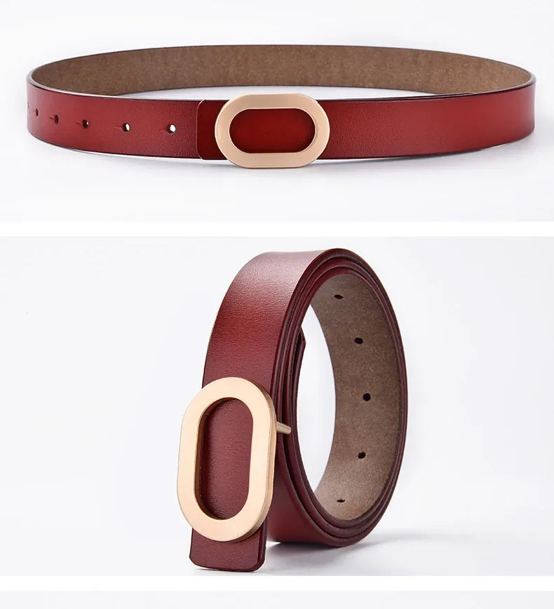 Women Belt Luxury Designer Needle Hole Adjustable Belt Buckle Fashion Leather Jeans Waistband Girl High Quality Female Belts New CeinturesCuir