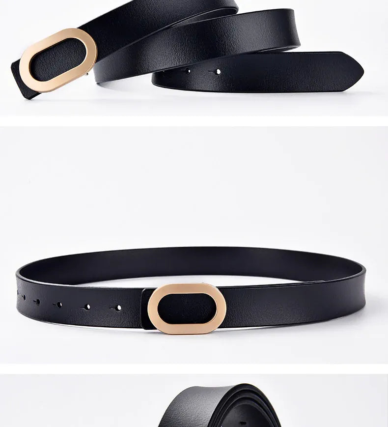 Women Belt Luxury Designer Needle Hole Adjustable Belt Buckle Fashion Leather Jeans Waistband Girl High Quality Female Belts New CeinturesCuir
