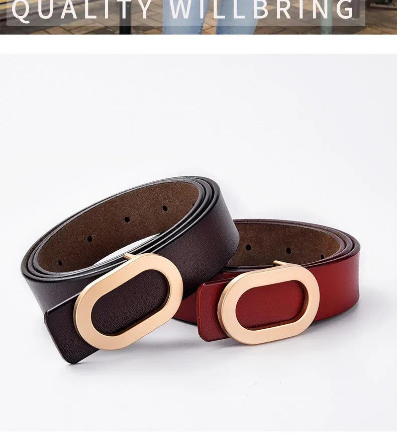 Women Belt Luxury Designer Needle Hole Adjustable Belt Buckle Fashion Leather Jeans Waistband Girl High Quality Female Belts New CeinturesCuir