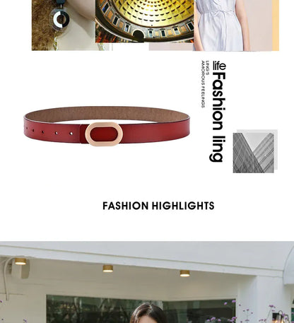 Women Belt Luxury Designer Needle Hole Adjustable Belt Buckle Fashion Leather Jeans Waistband Girl High Quality Female Belts New CeinturesCuir