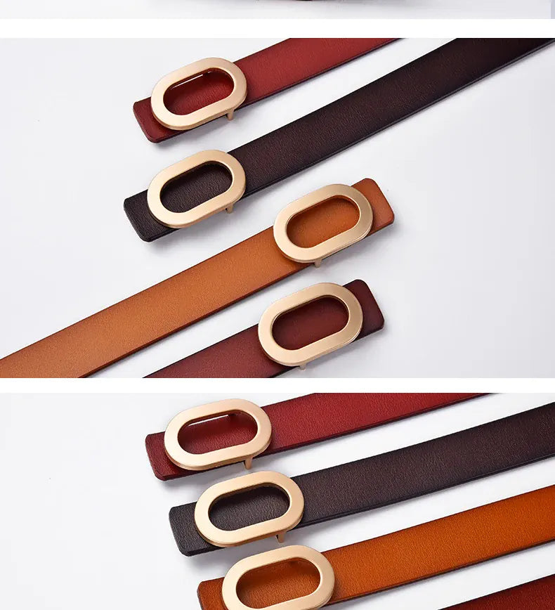 Women Belt Luxury Designer Needle Hole Adjustable Belt Buckle Fashion Leather Jeans Waistband Girl High Quality Female Belts New CeinturesCuir