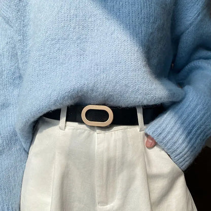 Women Belt Luxury Designer Needle Hole Adjustable Belt Buckle Fashion Leather Jeans Waistband Girl High Quality Female Belts New CeinturesCuir