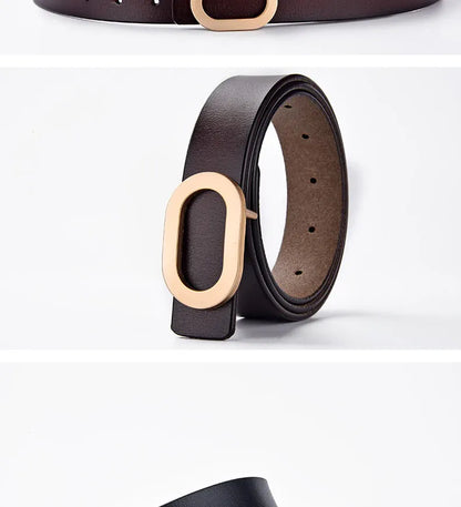 Women Belt Luxury Designer Needle Hole Adjustable Belt Buckle Fashion Leather Jeans Waistband Girl High Quality Female Belts New CeinturesCuir