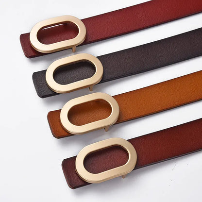 Women Belt Luxury Designer Needle Hole Adjustable Belt Buckle Fashion Leather Jeans Waistband Girl High Quality Female Belts New CeinturesCuir