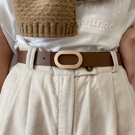 Women Belt Luxury Designer Needle Hole Adjustable Belt Buckle Fashion Leather Jeans Waistband Girl High Quality Female Belts New CeinturesCuir