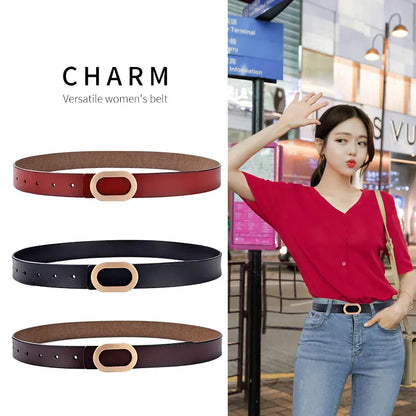 Women Belt Luxury Designer Needle Hole Adjustable Belt Buckle Fashion Leather Jeans Waistband Girl High Quality Female Belts New CeinturesCuir